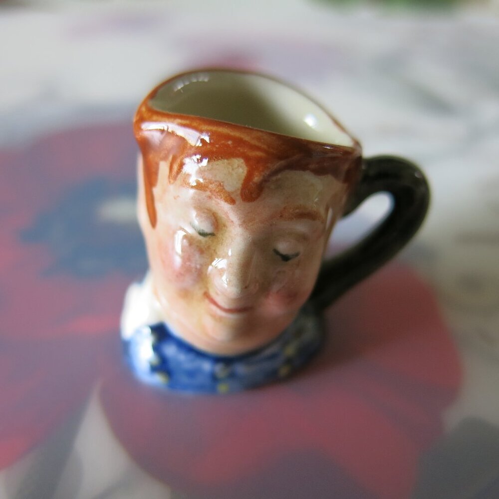 Vintage Royal Doulton Handpainted Ceramic Character Fat Boy Miniature Jug